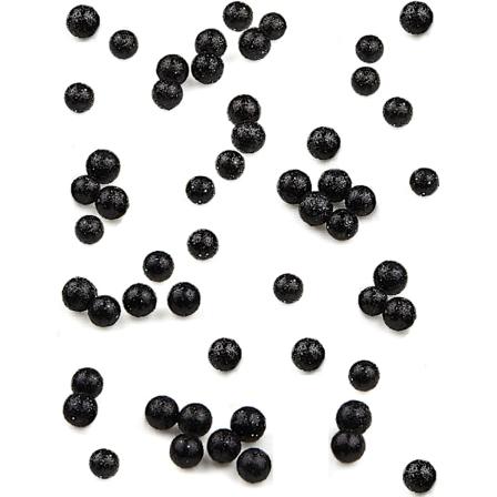 Mini svarta paljettkulor 8 mm 10g