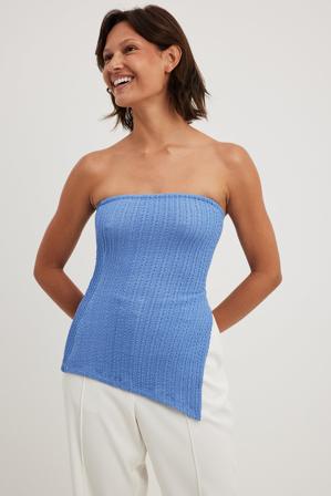 NA-KD Haut tube structuré fendu le côté - Tops - Bleu - X-Large