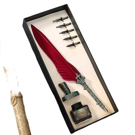 Europeisk vintage fjäderpenna set presentask Harry Potter fjäderpenna set gotisk kropp dopp bläckpenna