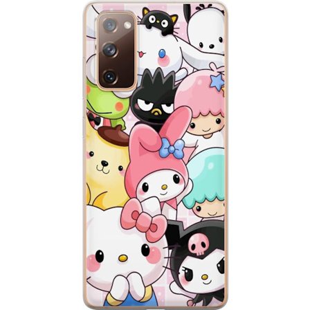 Yhteensopiva Puhelinkuori Samsung Galaxy S20 FE Tiheä kuvio suloisia hahmoja, joilla on suuret silmät eri väreissä ja ilmeissä LABUBU-tekstillä