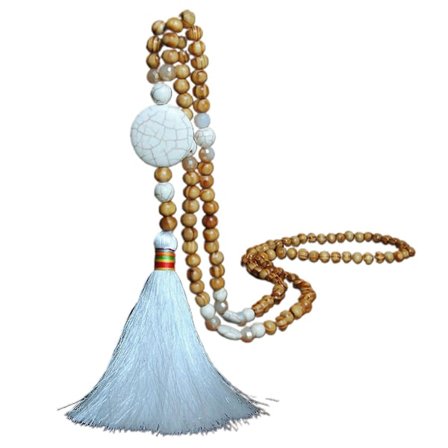 Halskæde Lang Kvast Håndlavet Hvid Turkis Kvinde Boheme Kvast Vedhæng Halskæde Til Fest