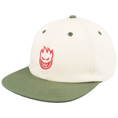 Spitfire - Beige unconstructed Keps - Lil Bighead Natural/Olive/Red Strapback @ Hatstore