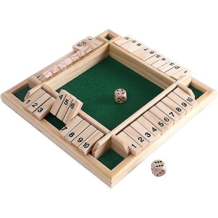 Deluxe 4-Player Shut The Box Träbordsspel Klassiskt Tärningsspel_tfrf
