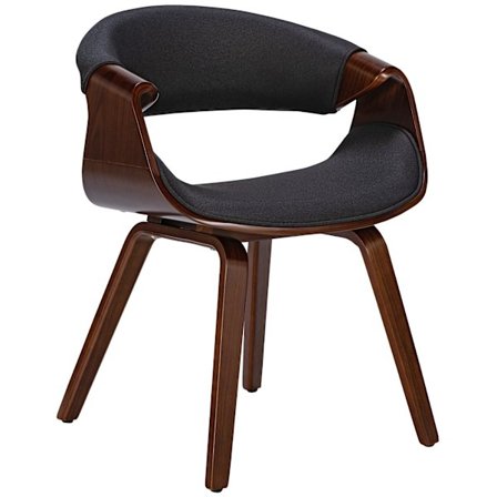 Matsalstol - Kökstol - Bekväm med armstöd | Färg: Walnut/Black | Material: damm