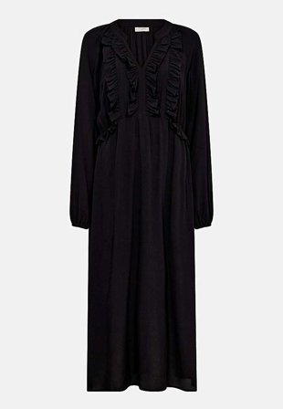 Freequent - Kjole med volanger i svart for damer i størrelse S (38) - Cellbes