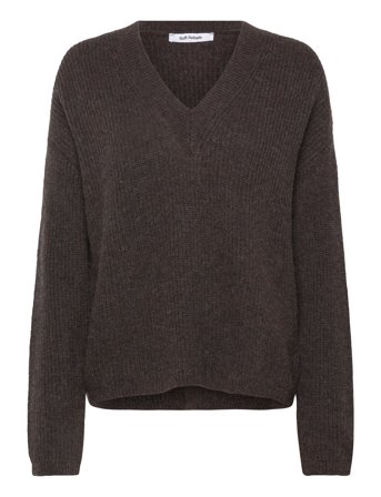 Srwest V-Neck Knit Brown Soft Rebels