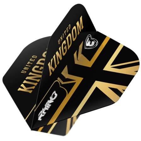 Winmau Rhino Flights Standard 9 Pcs Black/Gold UK Edition Extra Thick Durable Professional Darts Flights for Players