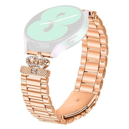 Urrem i rustfrit stål GarminMove Luxe / Vivomove Luxe Urrem Kroneform Rhinestone Decor - Rødguld