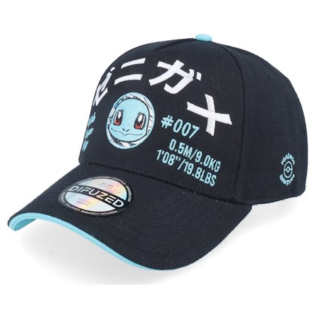 Difuzed - Negro adjustable Gorra - Pokémon Embroidered Squirtle Black Adjustable @ Hatstore