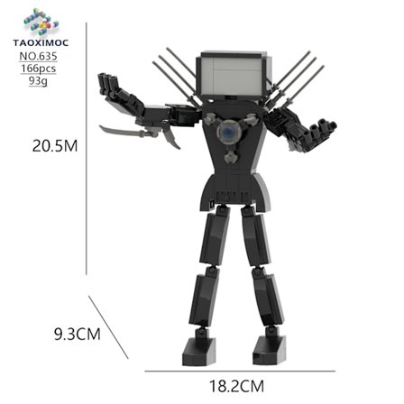 Monitor vs Toilet Man's Building Block Toy Model Handgjord