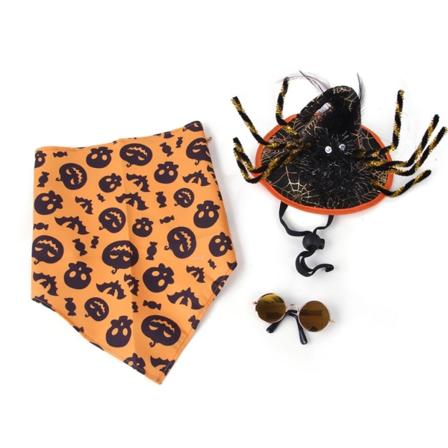 Söt häxformad hatt för katt julfest Husdjur Katt Cosplay Huvudbonader med bandana och solglasögon Halloween tillbehör