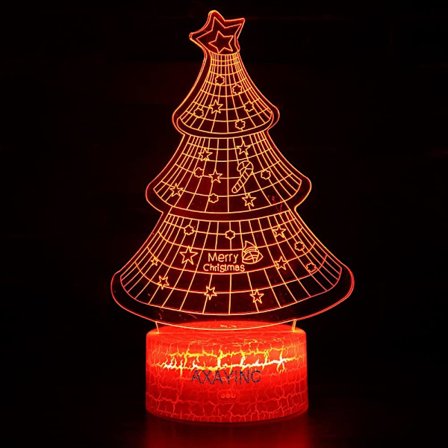 3D Nattlampa LED Illusion Skrivbordslampa 7 Färgbyten USB-kabel Touch-knapp Jul-födelsedagspresent Leksak för barn