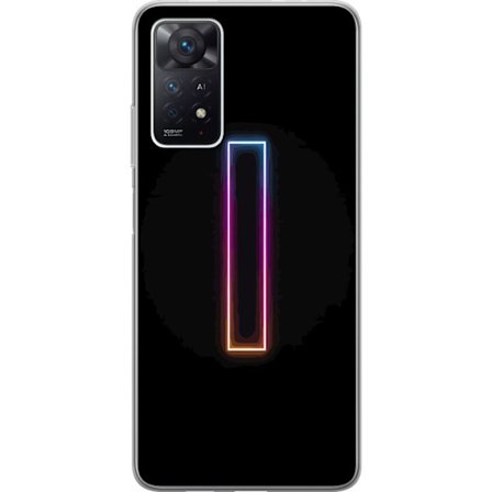 Kompatibel Mobilcover til Xiaomi Xiaomi Redmi Note 11 Pro 5G Minimalistisk neonbogstav I i regnbuefarver mod mørk baggrund