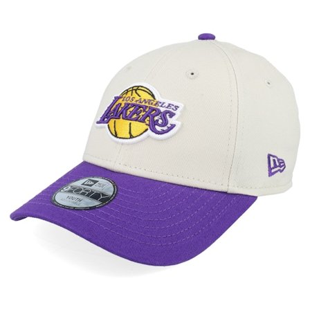 New Era - NBA Beige adjustable Cap - Los Angeles Lakers Colour Block 9FORTY Stone/Purple Adjustable @ Hatstore