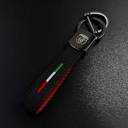 Fiat 500 Abarth Premium Metal Nøglering Ring Nøgle Fob Holder