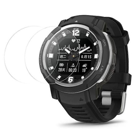 2 stk./sæt til Garmin Instinct Crossover Ur Skærmbeskytter Hærdet Glas 2.5D Arc Edge HD Klar