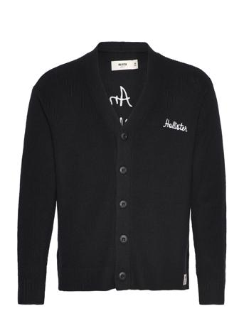 Hco. Guys Sweaters Strikkegenser Cardigan Svart Hollister