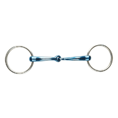 Jp Korsteel Blue Steel Jointed Lös Ring Snaffle Bit 4.5in Blu