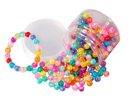 Krackelerade glaspärlor, 1 mm, 20 olika färger - Lyreco - Skola och förskola - Hobbymaterial - Pärlor