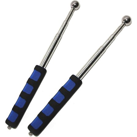 2 stk 140 cm Rustfritt Stål Bærbar Teleskopisk Sosial Distanse Pekepinne, Utvidbar Håndholdt Sosial Pekepinne Stick Mål Sosial Distanse (Blå)