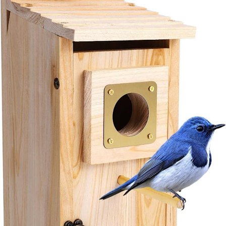Fuglehuse til udendørs brug med kobberbeskyttelse, udendørs fuglehus i cedertræ, blåfinke svale gærdesmutte mejse