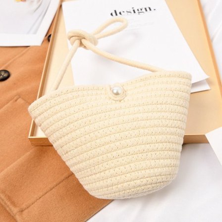 Vävd handväska Tote BEIGE