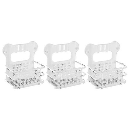3 stk. vægmonterede badeværelsesorganisatorhylder sammenklappelige hvide ENL