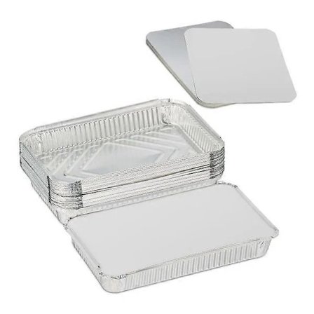 Aluminiumformar med lock 25-pack