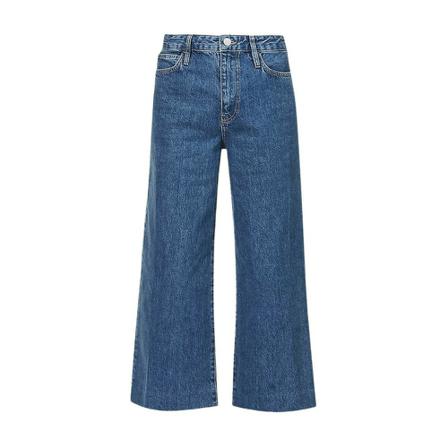 Frame, Jeans High Rise Wide Crop Nordic Blauw, Dames, Maat:W29