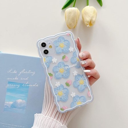 Kompatibel med iPhone 13 Cover til Kvinder Piger, Sødt Blomstermønster Beskyttende Cover Mode Slankt Blødt Silikone TPU Beskyttende Stødsikkert Cover 