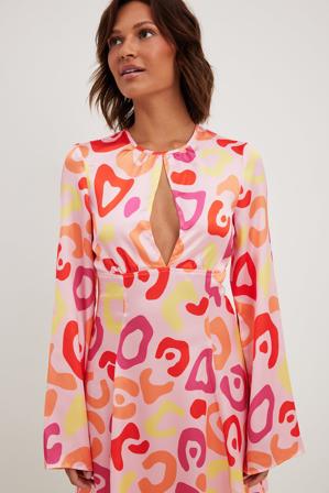 Handpicked x NA-KD Flowy Cut Out Mini Dress - Festklänningar - Multicolor - EU 38