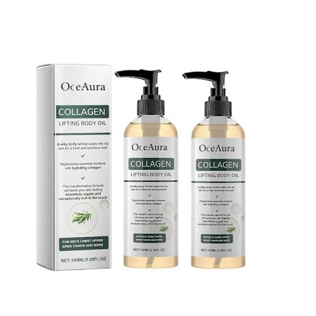 1-3X OceAura Kollagen Opstrammende Kropsolie Fugtgivende & Elasticitetsfremmende Massageolie til Glat Hud