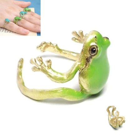 Groda Ring, Vintage Mässings Groda Ring, Justerbar Trädfroda Ring, Söt och Delikat Groda Ring, Senaste Trädfroda Ring för Män och Kvinnor (FW)