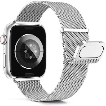 Apple Watch Series 49mm - 45mm - 44mm - 42mm Universal magnetiskt armband - Silver