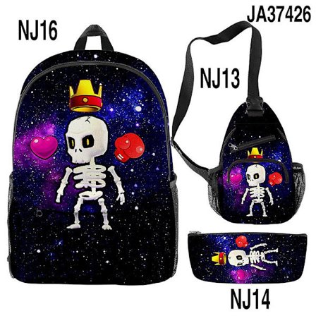 Stumble Guys Ryggsäck Pencil Bag Satchel Tredelad Set style 13