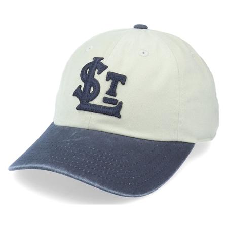 American Needle - St: Louis Terriers Archive Stone & Khaki/Navy Dad Cap Unconstructed Beige Cap - @ Hatstore