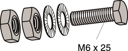 MP bolagen 859E Jordboltsett M6 x 25 mm, Datamaskin & surfing