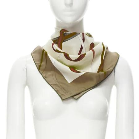 Gucci Vintage, Pre-owned Silk scarves Groen, Dames, Maat:ONE Size,print