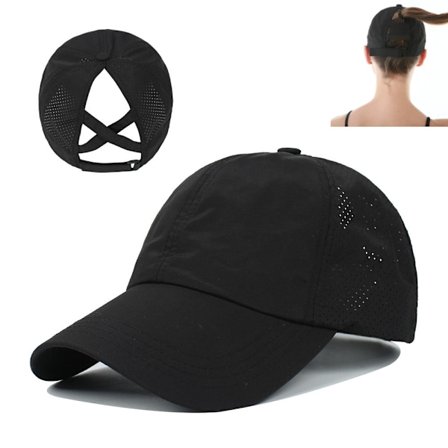 Kvinnors Criss Cross Ponytail Baseball Cap Justerbar Hög Mes