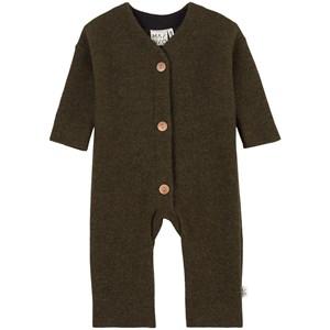Kids - MAINIO Jumpsuit In Wool Dark Green 74/80 cm - All in ones - 74/80 cm - Green - Junge