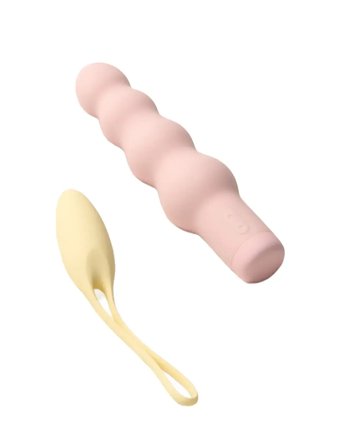 Amaysin Amaysin Beaded Dildo And Kegel 55 G Pleasure Set - Pink - ONE SIZE