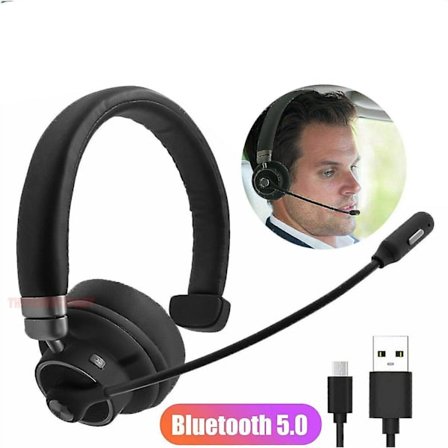 Bluetooth 5.0 trådløs støjreducerende hovedtelefon Enkelt headset lastbil