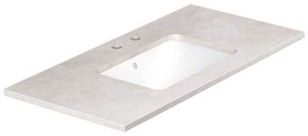 Gustavsberg Ducentic GB71DCWT10SG12 Stenbänkskiva 100 cm, grå, 1 ho, 2 blandarhål, Badrum