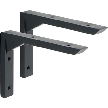 2 ST Kraftiga Hyllkonsoler 6 tum, Svarta Väggkonsoler för Hyllor, Triangelhyllstöd i Rostfritt Stål