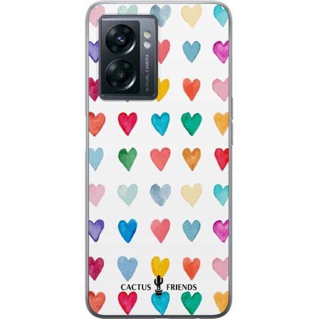 Kompatibel Mobilcover til OnePlus OnePlus Nord N300 Cactus and Friends - Watercolor Love Grid