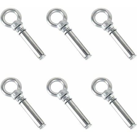 Laajennusruuvipultit, 304 ruostumattomasta teräksestä valmistetut laajennusruuvipultit, raskaat rengaspultit/seinän laajennusankkuripultit, hopea, M6 