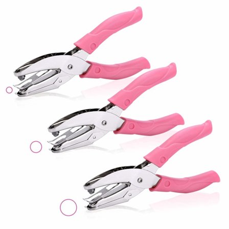 3 kpl:n käsipistooli, metallipaperipihdit, yhden reiän rei'ittäjät pehmeällä otteella, usean arkin rei'ittäjä