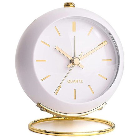 Paristokäyttöiset pöytäkellot valolla, retro hiljainen analoginen pieni kello, pöytä yöpöydän herätyskello