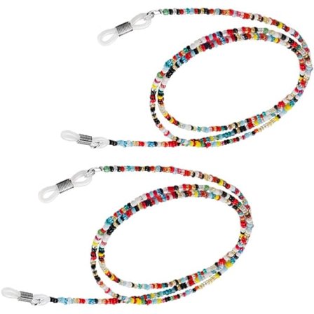 2 stk. Brilleholder Rem Brille Kæde Halskæde Læsebrille Kæde Farverige Perler Antik Kant til Brille Tilbehør