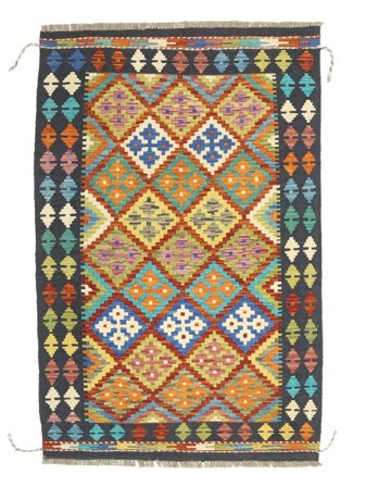 Alfombra Kilim Afghan Old Style 101X156 Marrón/Negro (Lana, Afganistán)